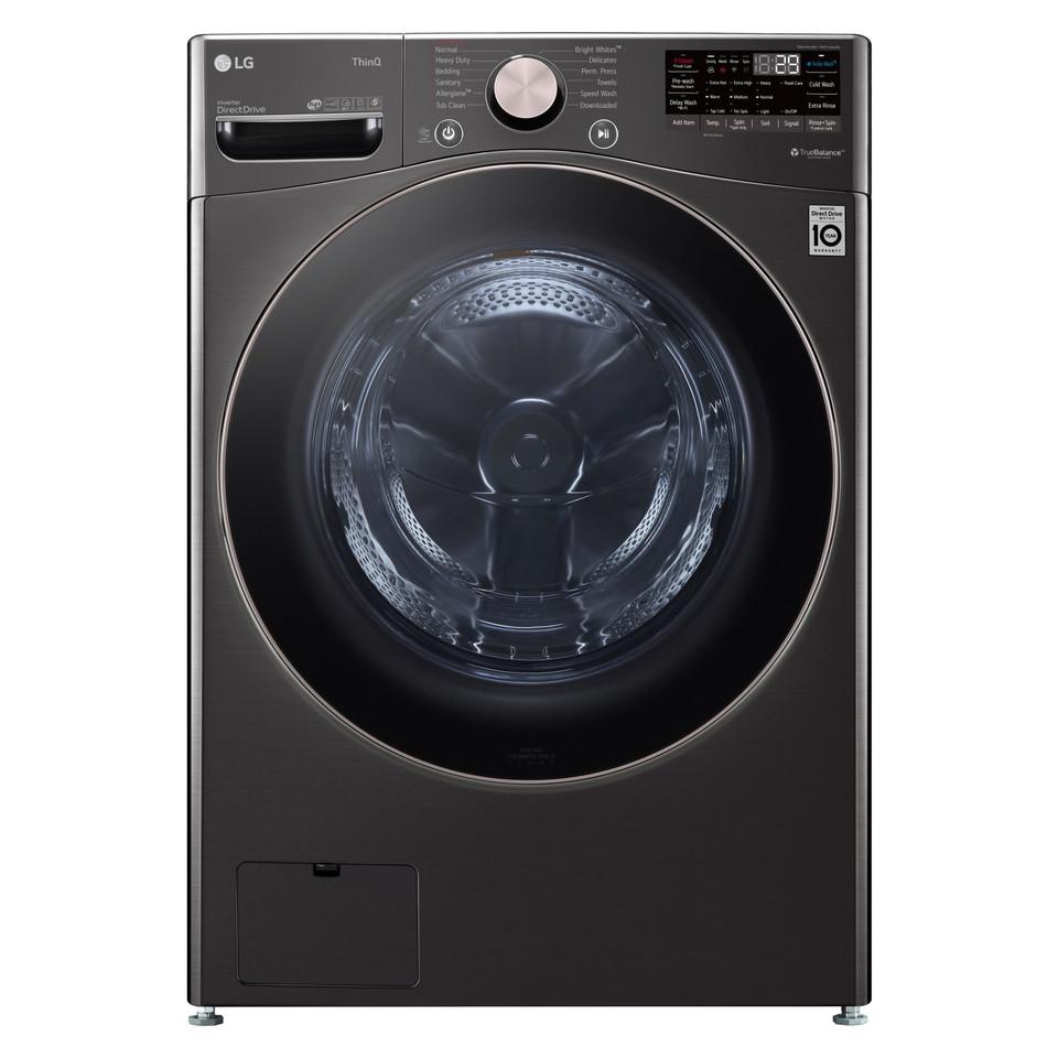 Front-load Washers |  LG 4.5 cu. ft. Large Capacity High Efficiency Stackable Smart Front Load Washer with TurboWash360 and Steam in Black Steel Black Front-load Washers Black