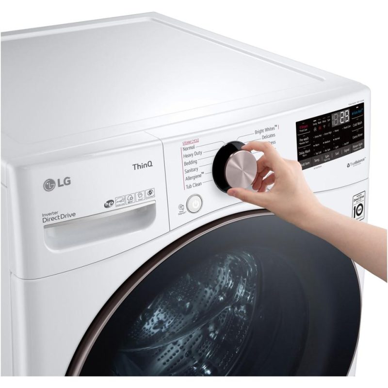 Front-load Washers |  LG 4.5 cu. ft. Ultra Large Capacity Smart wi-fi Enabled Front Load Washer with TurboWash™ 360° and Built-In Intelligence White Front-load Washers Front-load Washers