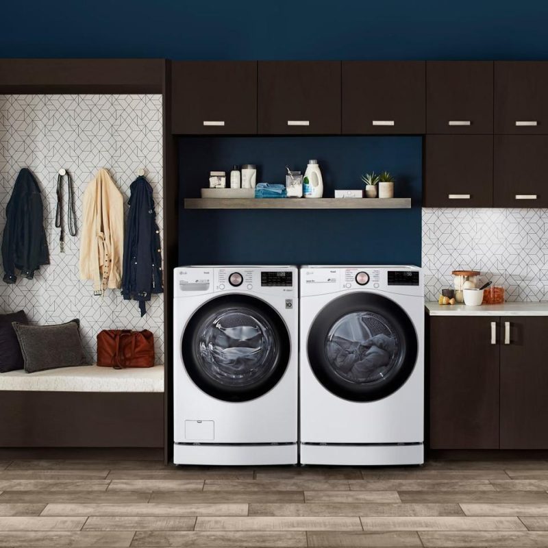 Front-load Washers |  LG 4.5 cu. ft. Ultra Large Capacity Smart wi-fi Enabled Front Load Washer with TurboWash™ 360° and Built-In Intelligence White Front-load Washers Front-load Washers