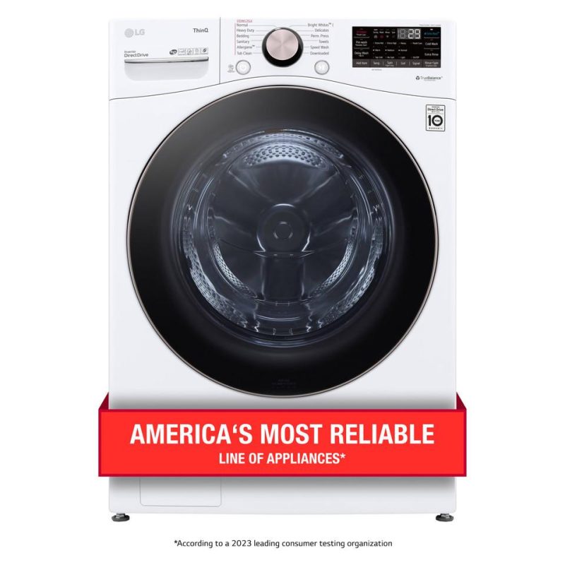 Front-load Washers |  LG 4.5 cu. ft. Ultra Large Capacity Smart wi-fi Enabled Front Load Washer with TurboWash™ 360° and Built-In Intelligence White Front-load Washers Front-load Washers