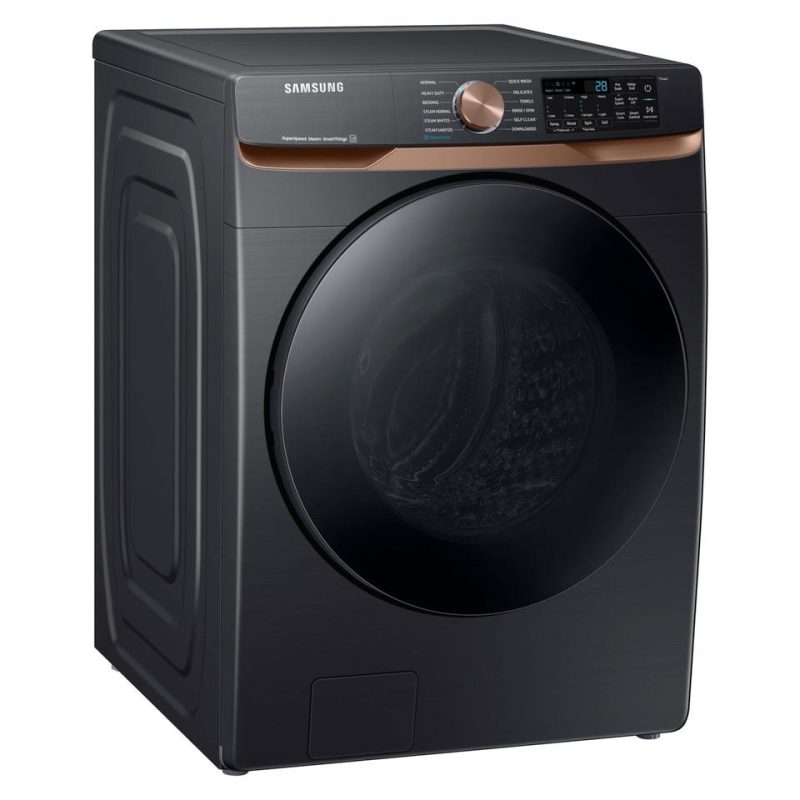 Front-load Washers |  Samsung 5 cu. ft. Extra Large Capacity Smart Front Load Washer in Brushed Black with Super Speed Wash and Steam – WF50BG8300AV Black Front-load Washers Black