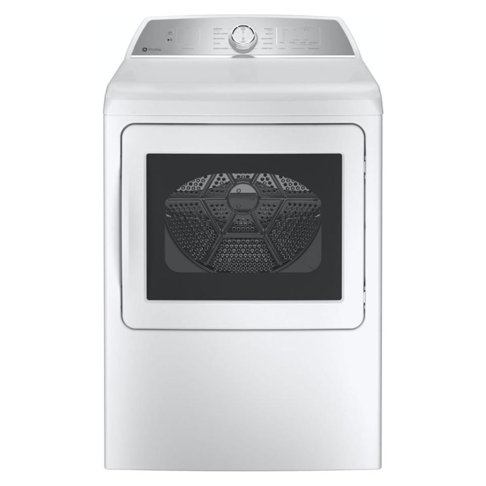 Gas Dryers |  GE Profile 7.4 cu. ft. Gas Dryer with Sanitize Cycle and Sensor Dry – PTD60GBSRWS White Gas Dryers Gas Dryers