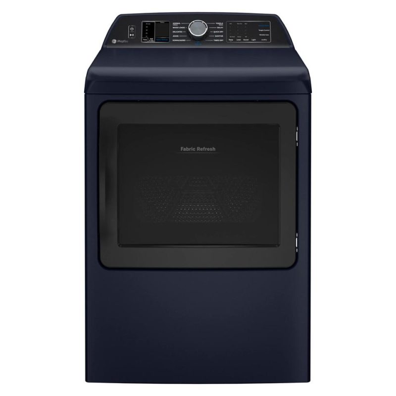 Gas Dryers |  GE Profile™ 7.3 cu. ft. Capacity Smart Gas Dryer with Fabric Refresh – PTD90GBPTRS Blue Gas Dryers Blue