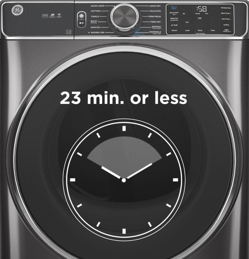 Gas Dryers |  GE® 7.8 cu. ft. Capacity Smart Front Load Gas Dryer with Steam and Sanitize Cycle – GFD65GSPVDS Gray Gas Dryers Gas Dryers