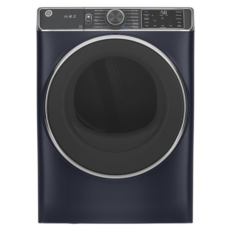 Gas Dryers |  GE® 7.8 cu. ft. Smart Front Load Gas Dryer with Steam – GFD85GSPNRS Blue Gas Dryers Blue