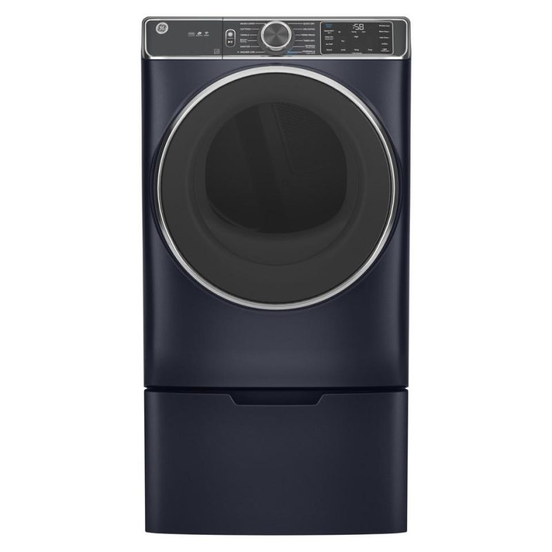 Gas Dryers |  GE® 7.8 cu. ft. Smart Front Load Gas Dryer with Steam – GFD85GSPNRS Blue Gas Dryers Blue