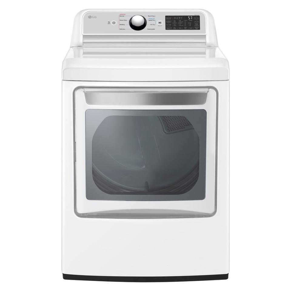 Gas Dryers |  LG 7.3 cu. ft. Ultra Large Capacity Smart wi-fi Enabled Rear Control Gas Dryer with EasyLoad™ Door – DLG7401WE White Gas Dryers Gas Dryers