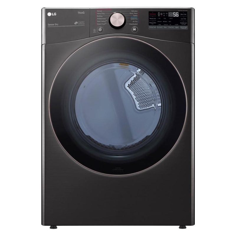 Gas Dryers |  LG 7.4 cu. ft. Ultra Large Capacity Smart wi-fi Enabled Front Load Gas Dryer with TurboSteam™ and Built-In Intelligence – DLGX4001B Black Washers & Dryers Black