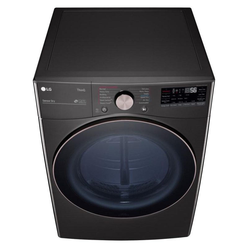 Gas Dryers |  LG 7.4 cu. ft. Ultra Large Capacity Smart wi-fi Enabled Front Load Gas Dryer with TurboSteam™ and Built-In Intelligence – DLGX4001B Black Washers & Dryers Black