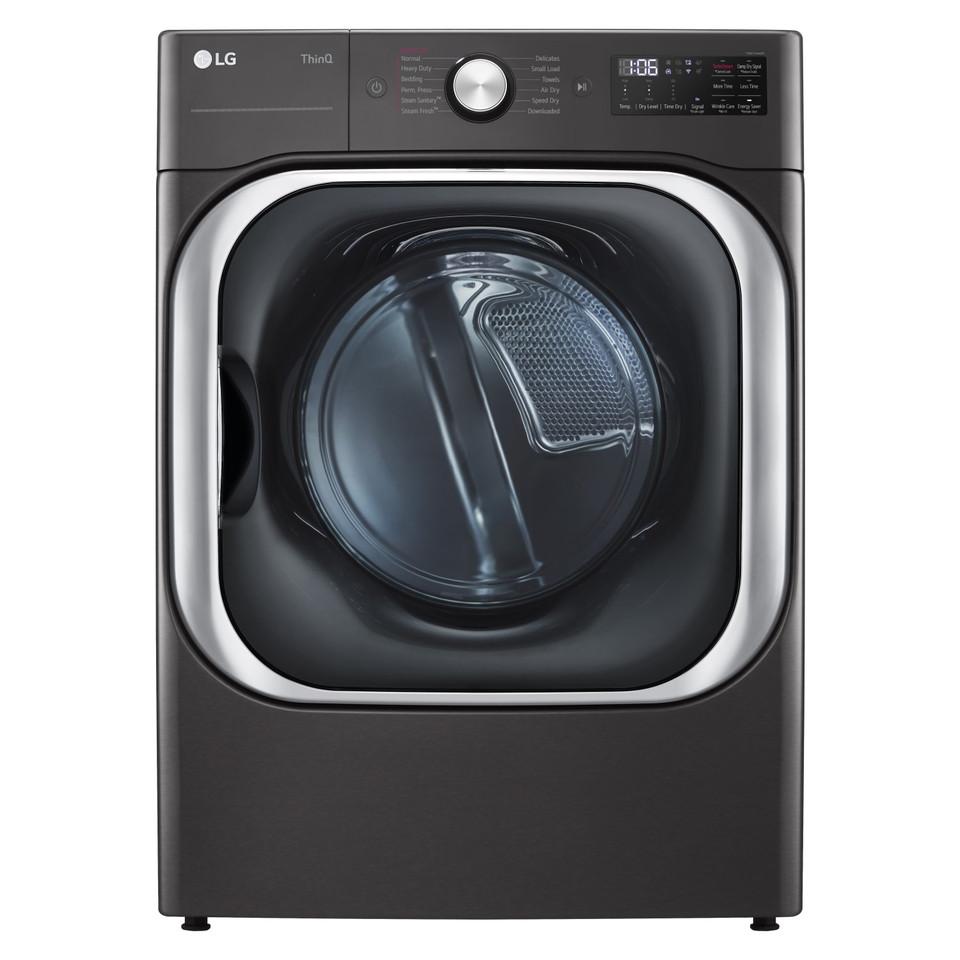 Gas Dryers |  LG 9.0 cu. ft. Mega Capacity Smart wi-fi Enabled Front Load Gas Dryer with TurboSteam™ and Built-In Intelligence – DLGX8901B Black Gas Dryers Black