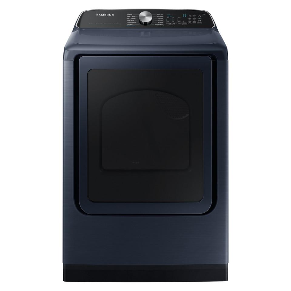 Gas Dryers |  Samsung 7.4 cu. ft. Smart Gas Dryer with Pet Care Dry and Steam Sanitize+ – DVG54CG7150D Blue Gas Dryers Blue