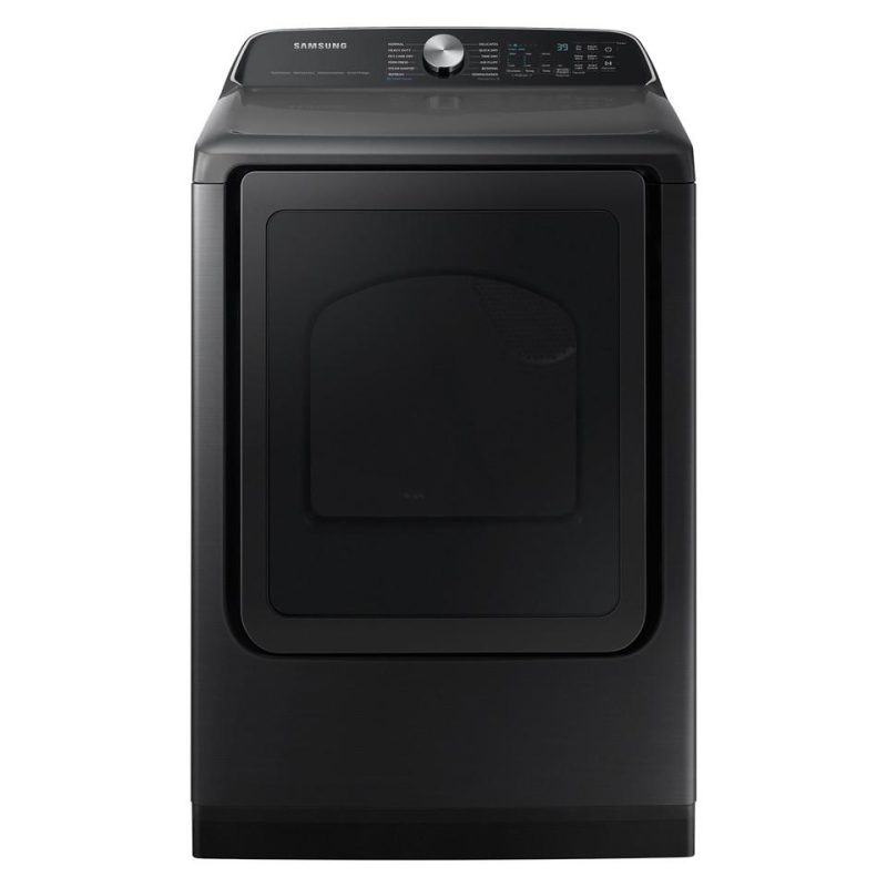 Gas Dryers |  Samsung 7.4 cu. ft. Smart Gas Dryer with Steam Sanitize+ – DVG55CG7100V Black Gas Dryers Black