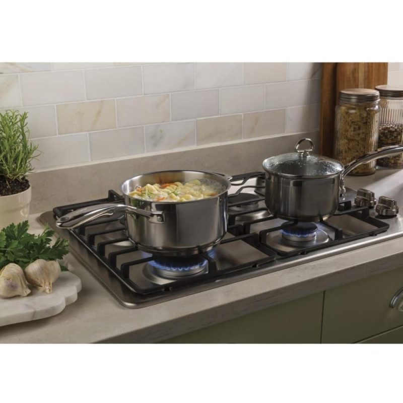 Gas |  GE 30” Built-In Gas Cooktop in Stainless Steel – JGP3030SLSS Stainless Steel Cooktops Gas