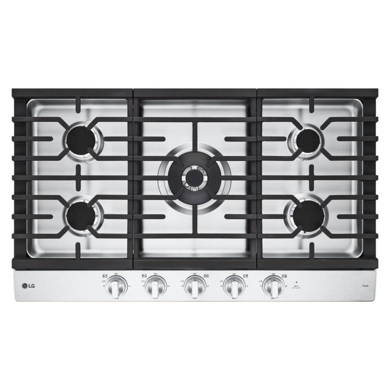 Gas |  LG 36” Smart Gas Cooktop with UltraHeat™ Burner – CBGJ3627S Stainless Steel Cooktops Gas