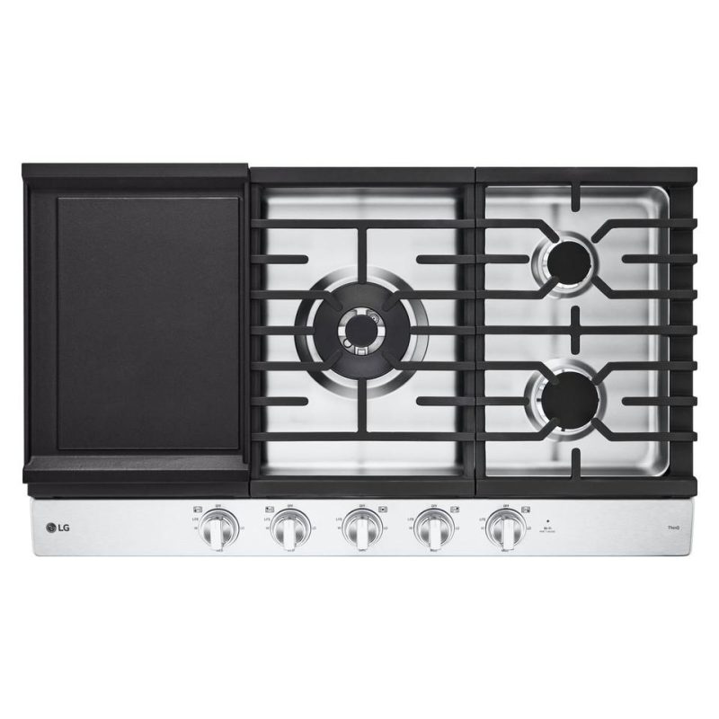 Gas |  LG 36” Smart Gas Cooktop with UltraHeat™ Burner – CBGJ3627S Stainless Steel Cooktops Gas