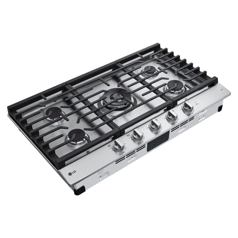 Gas |  LG 36” Smart Gas Cooktop with UltraHeat™ Burner – CBGJ3627S Stainless Steel Cooktops Gas