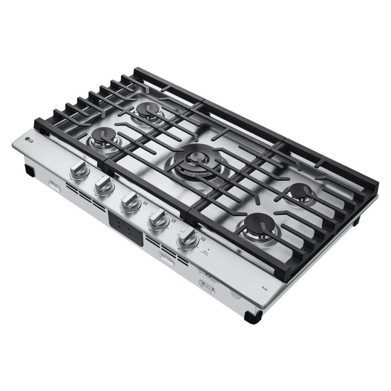 Gas |  LG 36” Smart Gas Cooktop with UltraHeat™ Burner – CBGJ3627S Stainless Steel Cooktops Gas