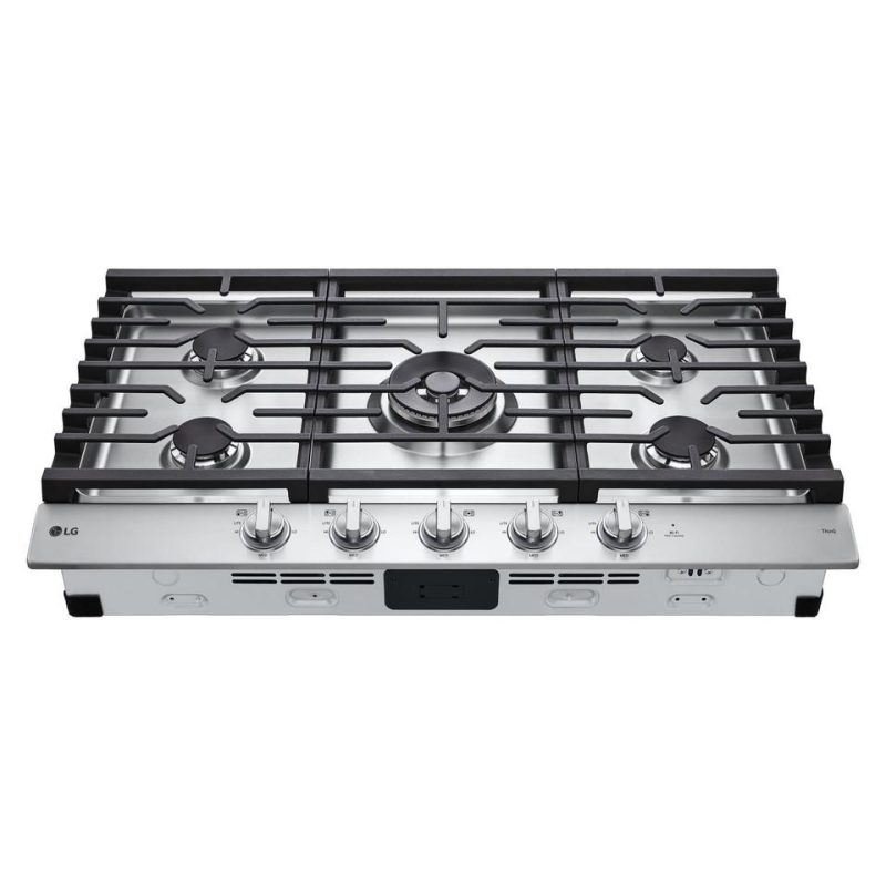 Gas |  LG 36” Smart Gas Cooktop with UltraHeat™ Burner – CBGJ3627S Stainless Steel Cooktops Gas