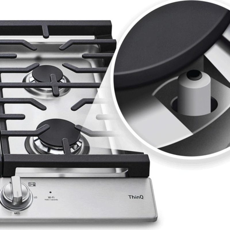 Gas |  LG 36” Smart Gas Cooktop with UltraHeat™ Burner – CBGJ3627S Stainless Steel Cooktops Gas