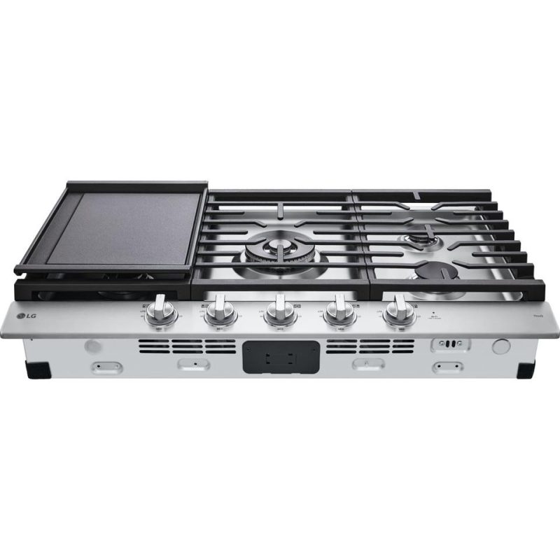 Gas |  LG 36” Smart Gas Cooktop with UltraHeat™ Burner – CBGJ3627S Stainless Steel Cooktops Gas