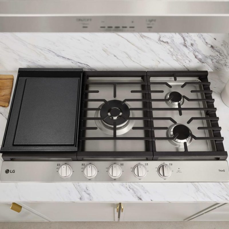 Gas |  LG 36” Smart Gas Cooktop with UltraHeat™ Burner – CBGJ3627S Stainless Steel Cooktops Gas