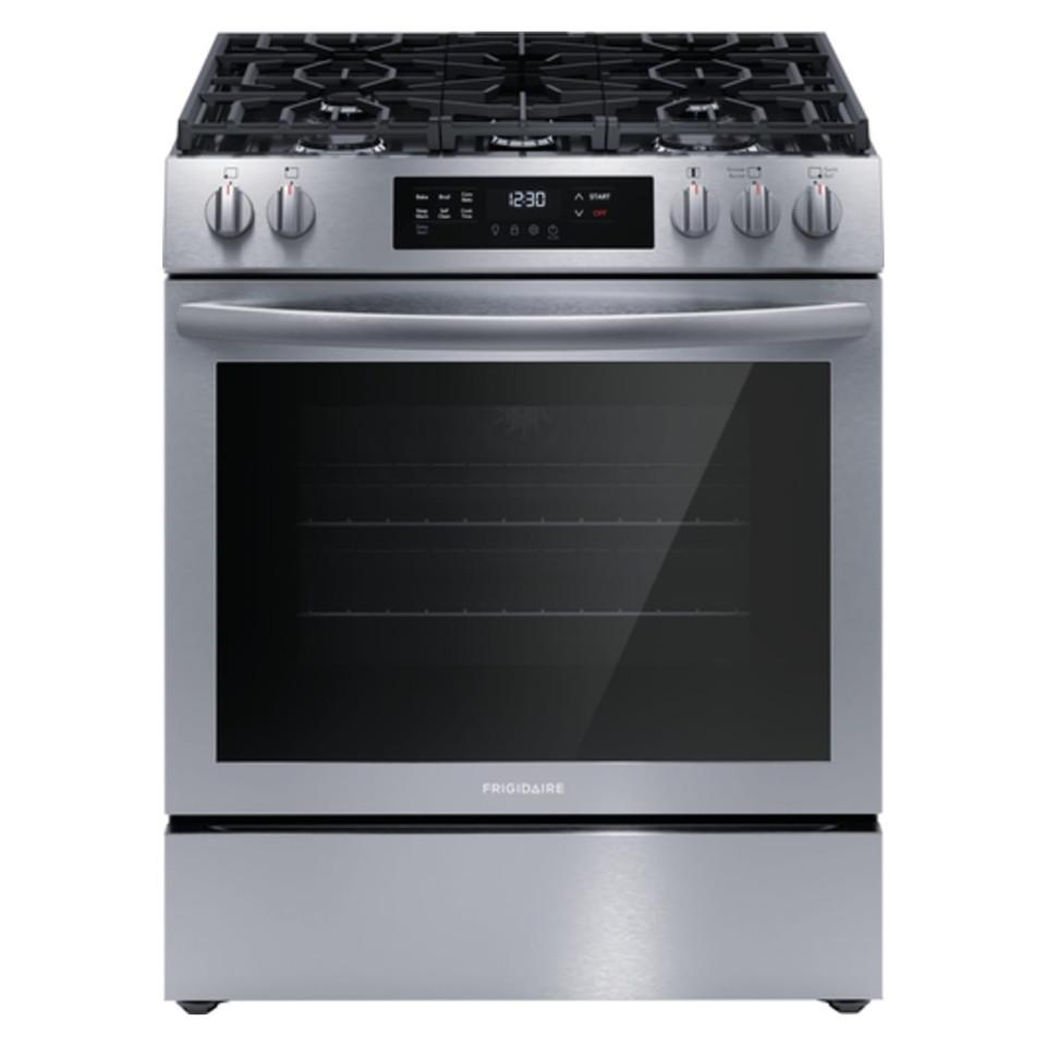 Gas Ranges |  Frigidaire 30” Front Control Gas Range with Convection Bake – FCFG3083AS Stainless Steel Gas Ranges Gas Ranges