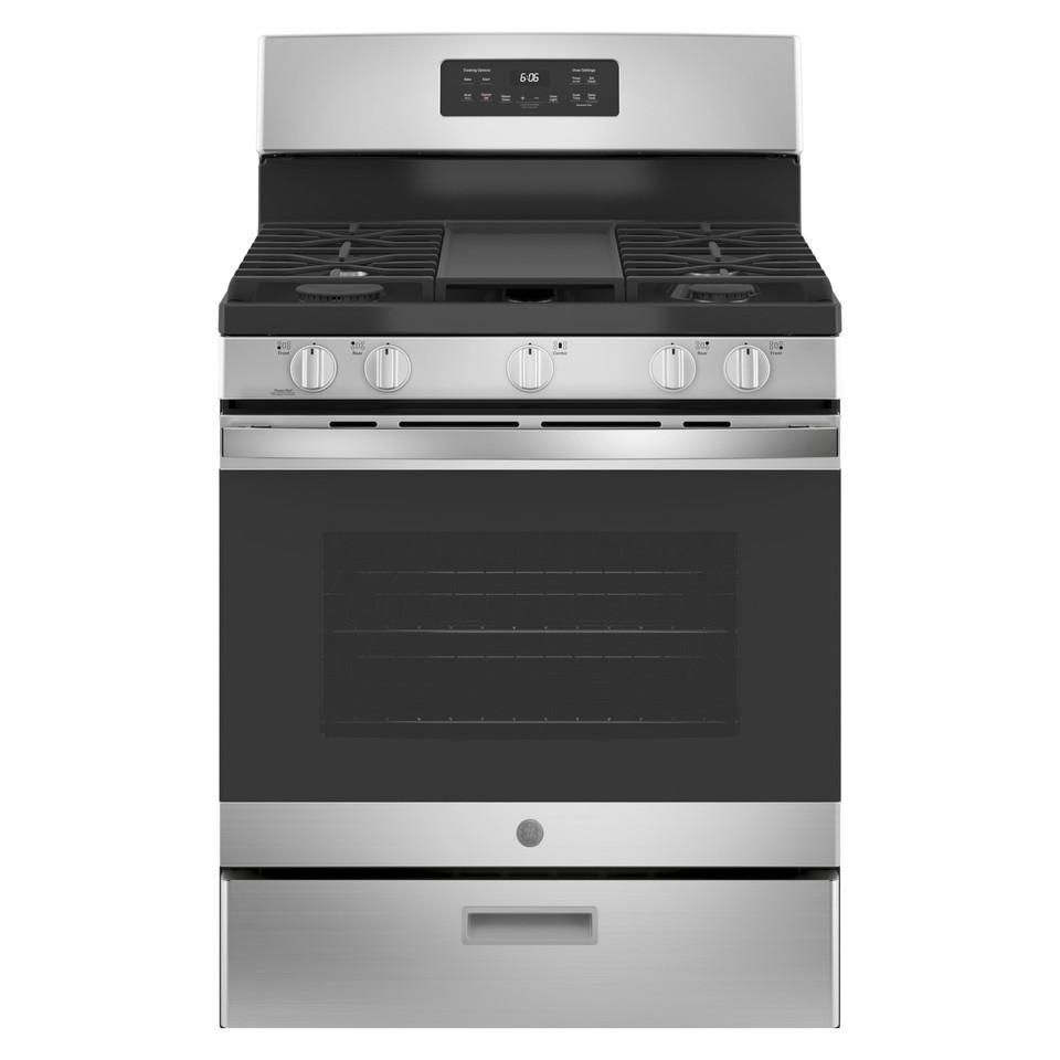 Gas Ranges |  GE® 30” Free-Standing Gas Range (JGBS66REKSS) Stainless Steel Gas Ranges Gas Ranges