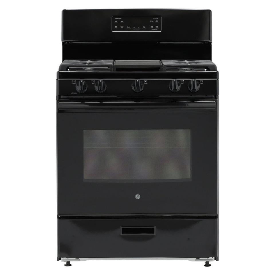 Gas Ranges |  GE® 5.0 cu. ft. Free-Standing Gas Range (JGBS66DEKBB) Black Gas Ranges Black