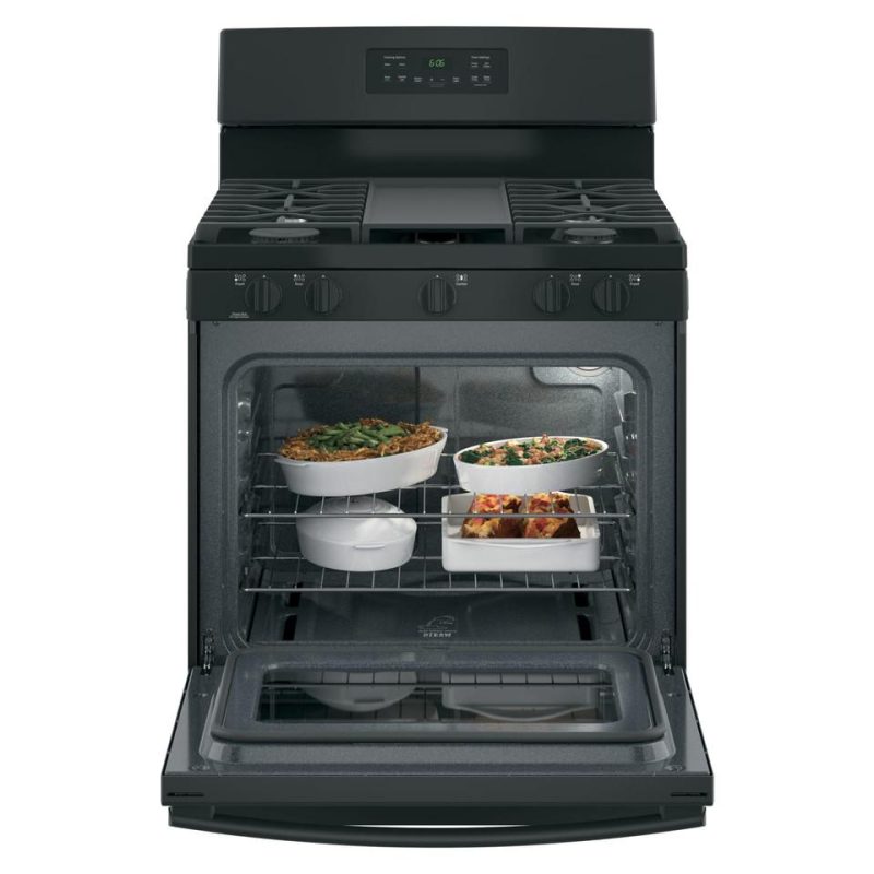 Gas Ranges |  GE® 5.0 cu. ft. Free-Standing Gas Range (JGBS66DEKBB) Black Gas Ranges Black