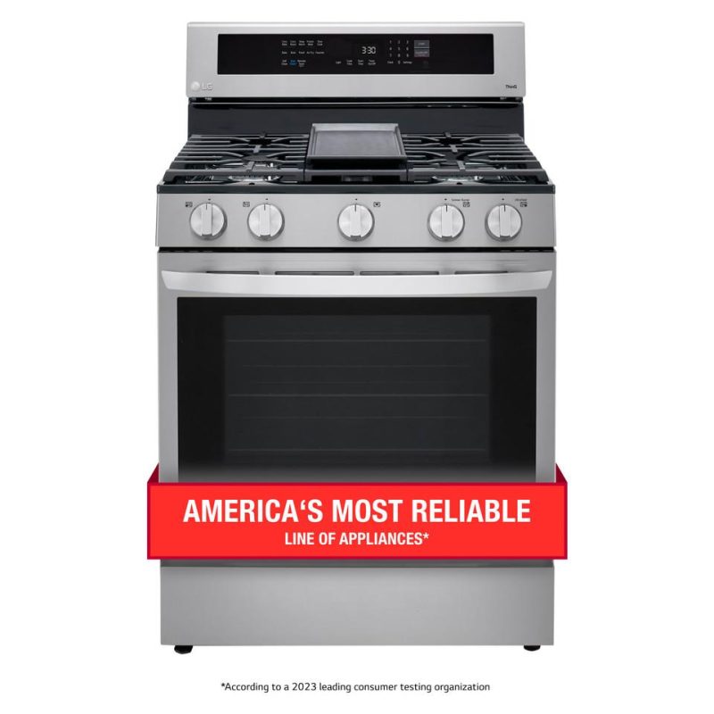 Gas Ranges |  LG 5.8 cu. ft. Smart Wi-Fi Enabled True Convection InstaView™ Gas Range with Air Fry – LRGL5825F Stainless Steel Gas Ranges Gas Ranges