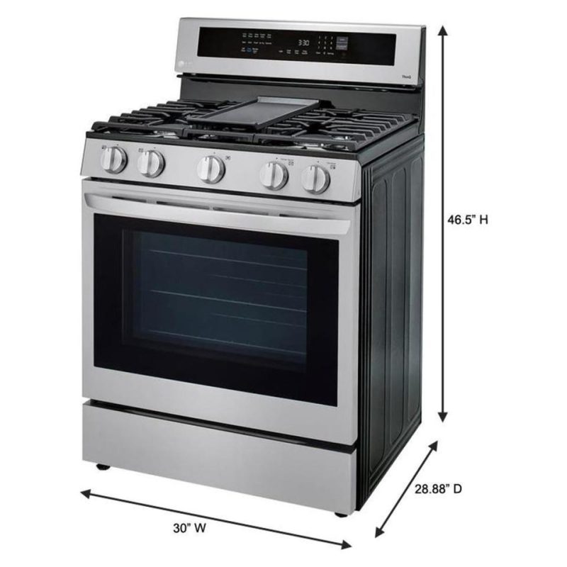 Gas Ranges |  LG 5.8 cu. ft. Smart Wi-Fi Enabled True Convection InstaView™ Gas Range with Air Fry – LRGL5825F Stainless Steel Gas Ranges Gas Ranges