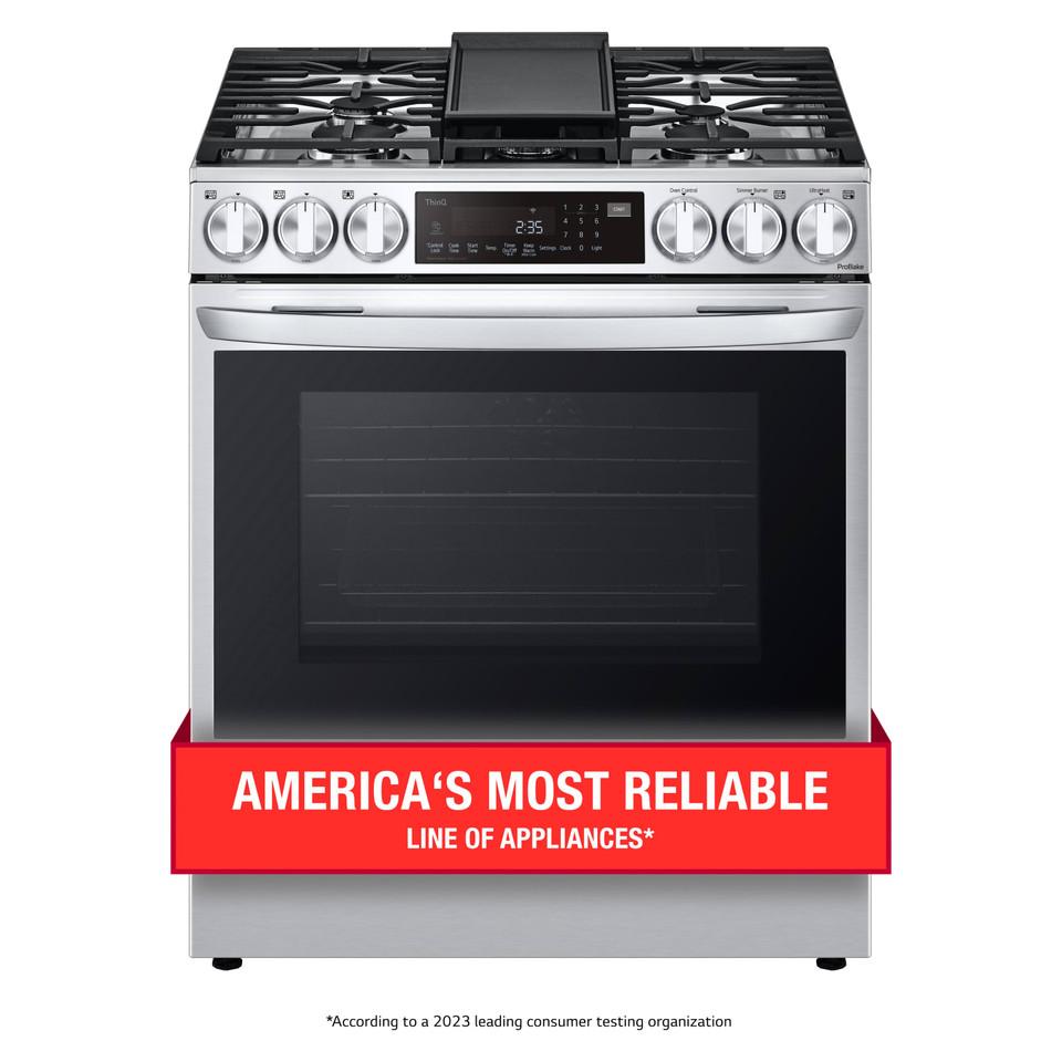 Gas Ranges |  LG 6.3 cu. ft. Slide-In Gas Range WiFi Enabled w/ ProBake Convection – LSGL6335F Stainless Steel Gas Ranges Gas Ranges