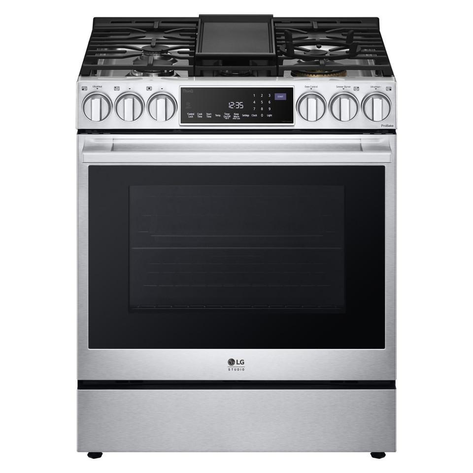 Gas Ranges |  LG Studio 6.3 cu. ft. Gas Slide-In Range with ProBake Convection®, InstaView®, and EasyClean® – LSGS6338F Stainless Steel Gas Ranges Gas Ranges