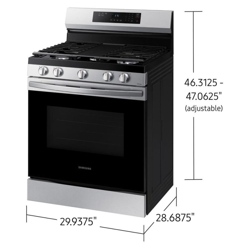 Gas Ranges |  Samsung 6.0 cu. ft. Smart Freestanding Gas Range w/18K BTU Dual Ring Power Burner – NX60A6311SS Stainless Steel Gas Ranges Gas Ranges