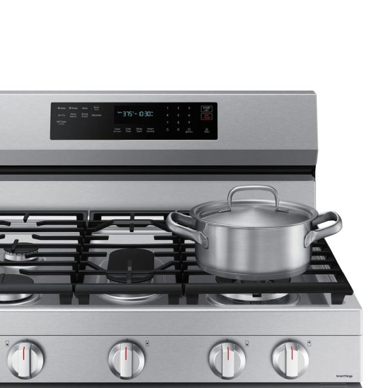 Gas Ranges |  Samsung 6.0 cu. ft. Smart Gas Range w/ Air Fry, Convection+ & Stainless Cooktop – NX60A6711SS Stainless Steel Gas Ranges Gas Ranges