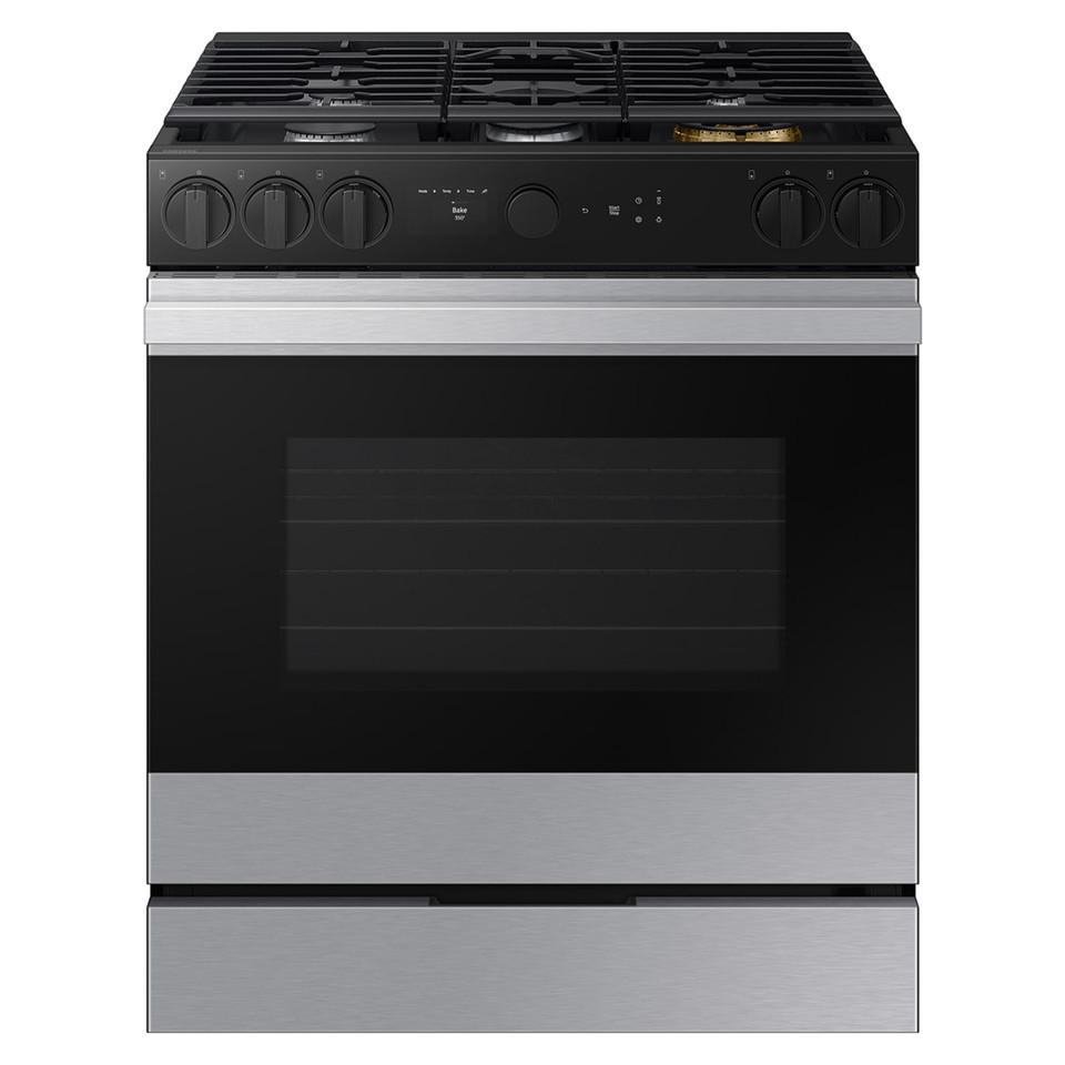 Gas Ranges |  Samsung Bespoke Smart Slide-In Gas Range 6.0 cu. ft. in Stainless Steel with Air Sous Vide & Air Fry NSG6DG8500SR Stainless Steel Gas Ranges Gas Ranges