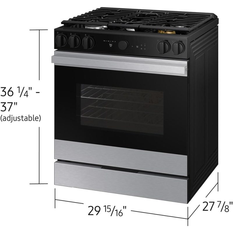 Gas Ranges |  Samsung Bespoke Smart Slide-In Gas Range 6.0 cu. ft. in Stainless Steel with Air Sous Vide & Air Fry NSG6DG8500SR Stainless Steel Gas Ranges Gas Ranges