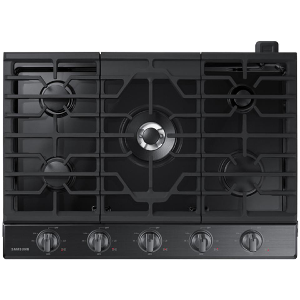 Gas |  Samsung 30” Gas Cooktop in Black Stainless Steel – NA30N6555TG Black Cooktops Black