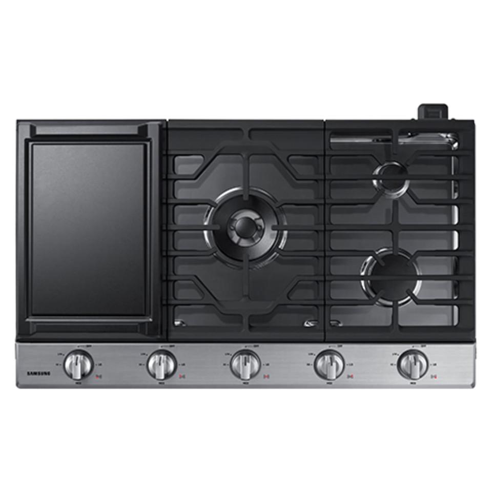 Gas |  Samsung 36” Gas Cooktop in Stainless Steel – NA36N6555TS Stainless Steel Cooktops Gas