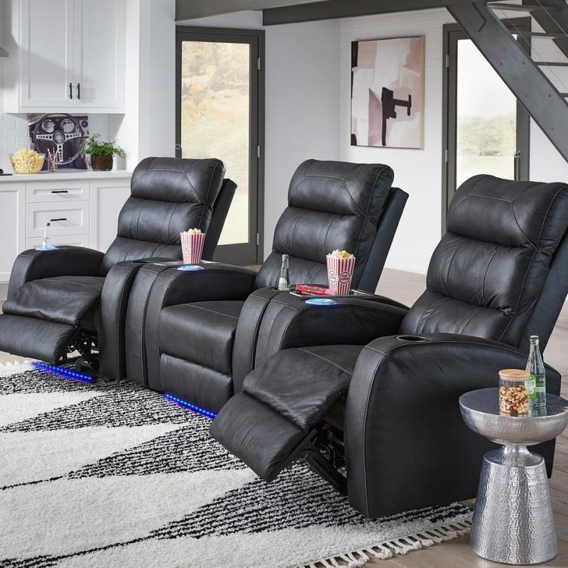 Home Theater Furniture |  Octane Media Seating Black Black