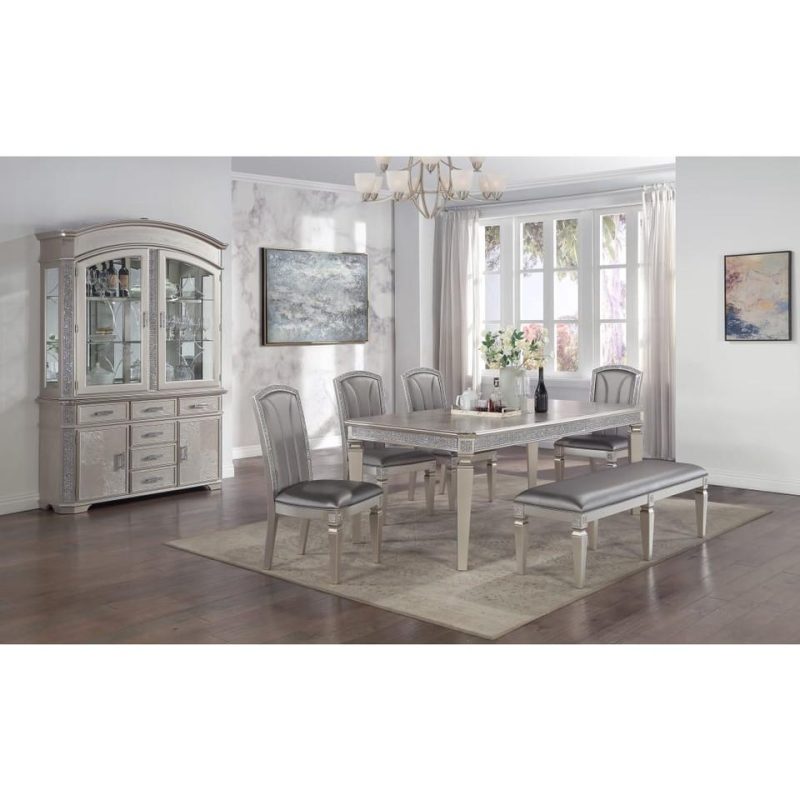 Kitchen and Dining Sets |  Anastasia 5 Piece Dining Set Gray Dining Room Furniture Gray