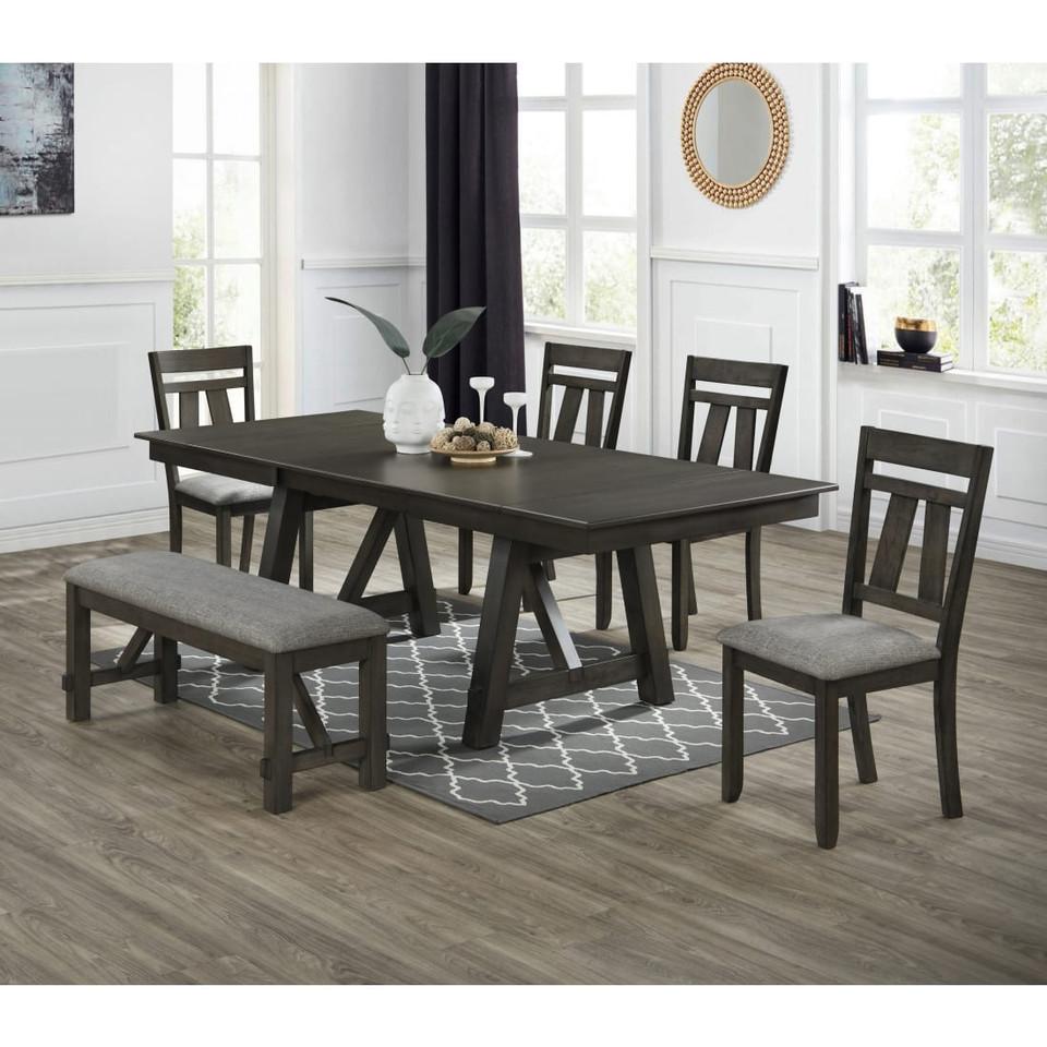 Kitchen and Dining Sets |  Destin 5PC Dining Set – Table + 4 Chairs Gray Dining Room Furniture Gray