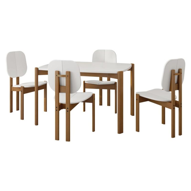 Kitchen and Dining Sets |  Gales 47.24 Dining Set in White – Set of 5 White Dining Room Furniture Kitchen & Dining Sets