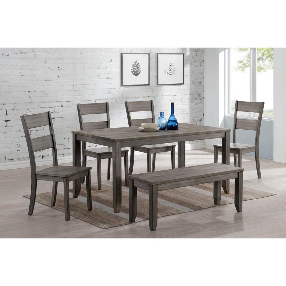 Kitchen and Dining Sets |  Phoenix Dining Table & 4 Dining Chairs Gray Gray