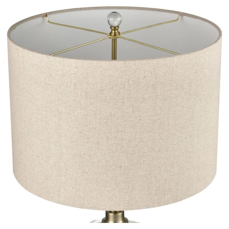 Lamps |  ANNETTA METAL GLASS LAMP Cream Home Décor Cream