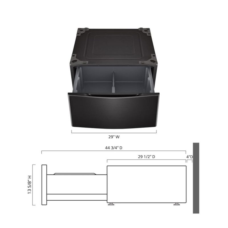 Laundry Pedestals |  LG Black Laundry Pedestal – WDP5B Black Laundry Pedestals Black