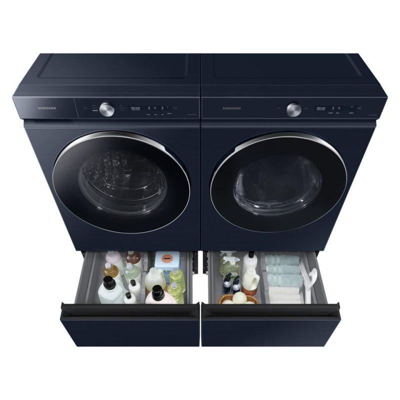 Laundry Pedestals |  Samsung Bespoke 27” Laundry Pedestal with Storage Drawer – WE502ND Blue Laundry Pedestals Blue