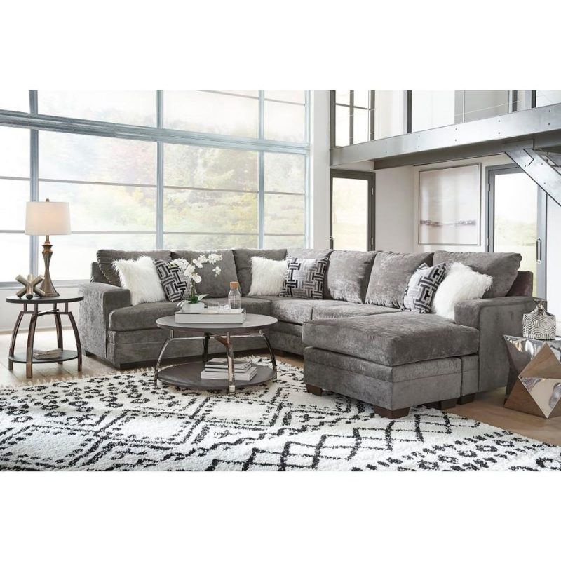 Living Room Packages |  Malibu 7 Piece Room Package Gray Living Room Furniture Gray