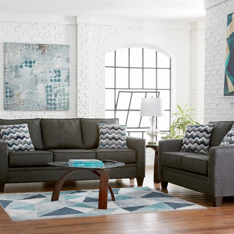 Living Room Packages |  Warren 8 Piece Room Package Gray Living Room Furniture Gray