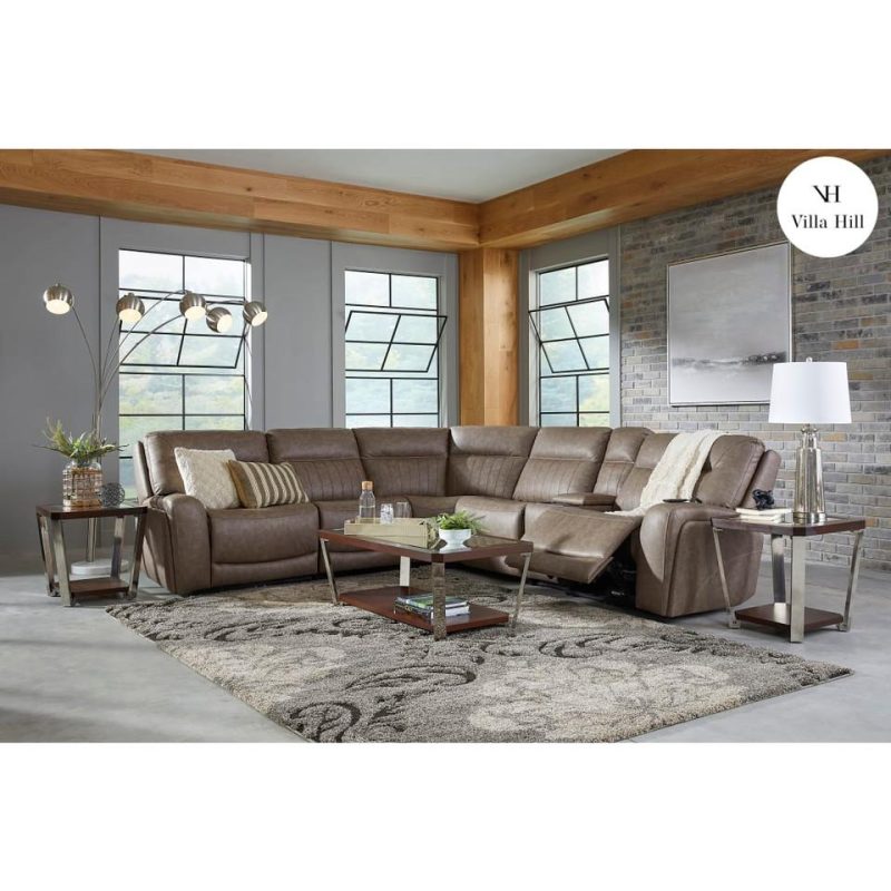 Living Room Sets |  Bentley 6-pc Reclining Sectional Brown Living Room Furniture Brown